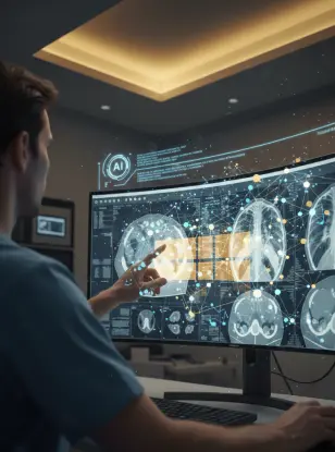 AI-assisted analysis of a guest's screening scans